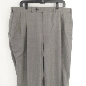 NWT‎ Samuelsohn SB Andrew Wool Dress Pants Gray Nailhead Unhemmed Men's 42